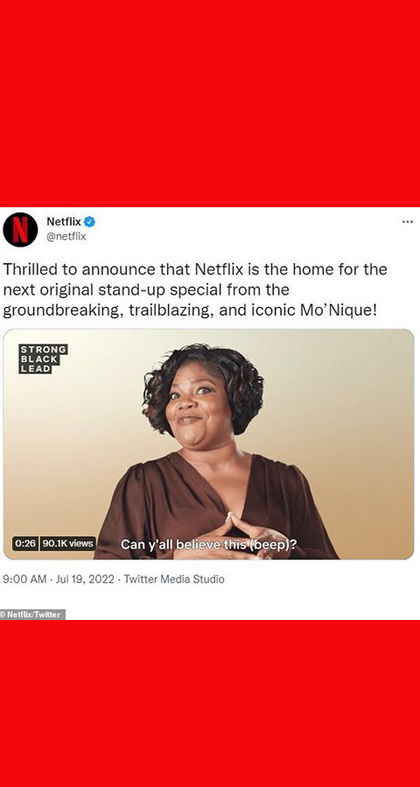 Mo'Nique tendrá especial en Netflix después de haber llegado a un acuerdo por la demanda que interpuso en 2017 [ENG]